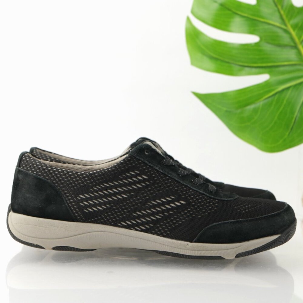 Dansko Womens Hayes Sneaker Size 40 9.5 Black Suede Trainer LaceUp Shoe Athletic
